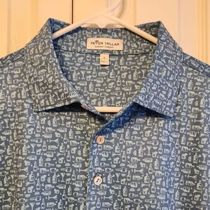 Peter Millar Crown Summer Comfort Whiskey Martini Golf Polo Size L Troon North